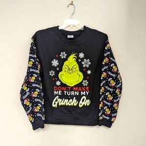 Dr. Seuss "Don't Make Me Turn My Grinch On" Light up Sweatshirt Size L